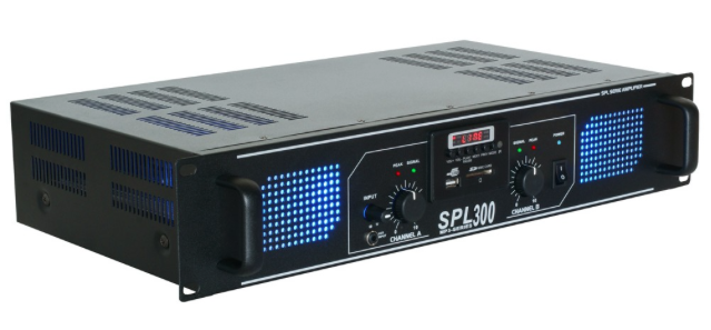 Skytec SPL 300MP3 Amplifier blue LED + EQ Black